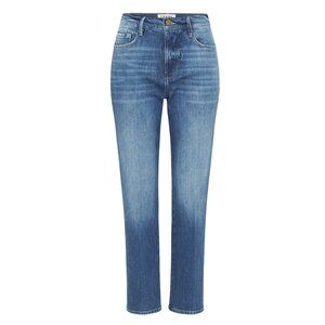 FRAME Le Sylvie Crop Jeans Size 25 Waist Marlin Wash High Rise Straight LSYC415
